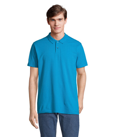 PULSE UNISEX POLO - Aqua bedrucken, Art.-Nr. S04502-AQ-XL
