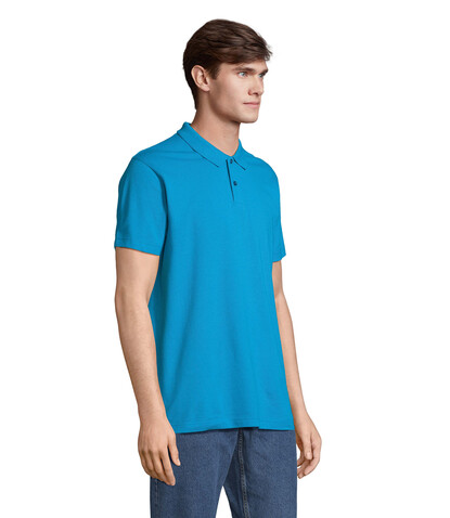 PULSE UNISEX POLO - Aqua bedrucken, Art.-Nr. S04502-AQ-XL