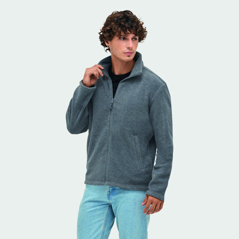 NITRO-JACKE MIT ZIPPER - Graue Melange bedrucken, Art.-Nr. S04759-GM-XXL