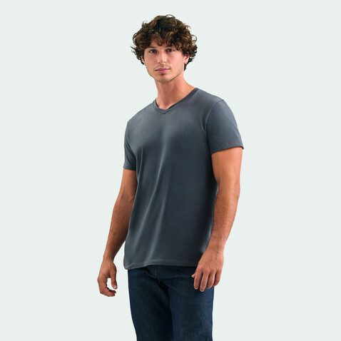 REGENT V V-NECK T-SHIRT - Dunkelgrau bedrucken, Art.-Nr. S04765-DG-XXL REGENT V V-NECK T-SHIRT - Dunkelgrau bedrucken, Art.-Nr. S04765-DG-XXL