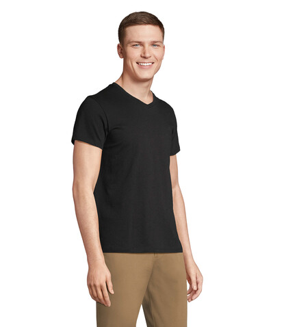 REGENT V V-NECK T-SHIRT - Deep Black bedrucken, Art.-Nr. S04765-DB-L REGENT V V-NECK T-SHIRT - Deep Black bedrucken, Art.-Nr. S04765-DB-L