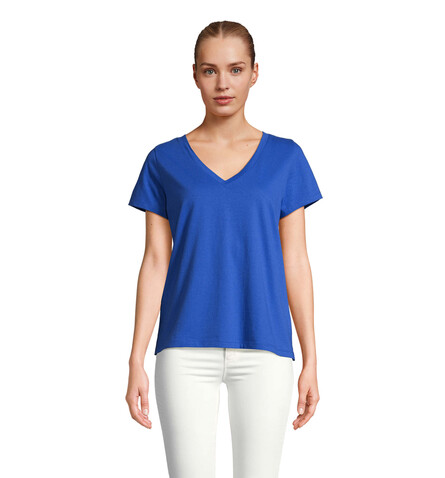 REGENT V T-SHIRT WOMEN - Royal Blue bedrucken, Art.-Nr. S04766-RB-M