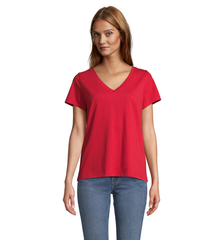 REGENT V T-SHIRT WOMEN - Red bedrucken, Art.-Nr. S04766-RD-XL REGENT V T-SHIRT WOMEN - Red bedrucken, Art.-Nr. S04766-RD-XL