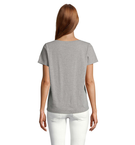 REGENT V T-SHIRT WOMEN - Graue Melange bedrucken, Art.-Nr. S04766-GM-S