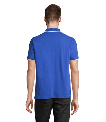 PALERMO POLO-SHIRT - Königsblau/Weiß bedrucken, Art.-Nr. S04769-RW-XL
