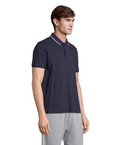 PALERMO POLO-SHIRT - Französische Marine/weiß bedrucken, Art.-Nr. S04769-FW-XS