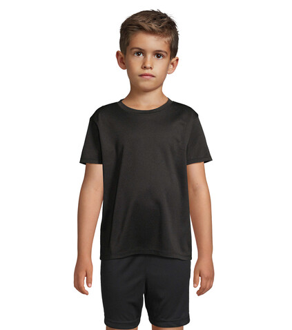 SPRINT KIDS SPORTS T-SHIRT - Schwarz bedrucken, Art.-Nr. S04773-BK-L