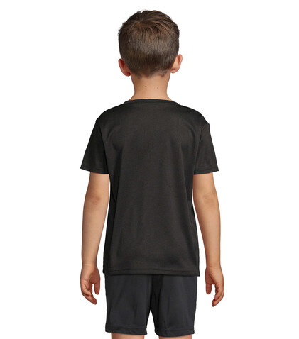 SPRINT KIDS SPORTS T-SHIRT - Schwarz bedrucken, Art.-Nr. S04773-BK-L