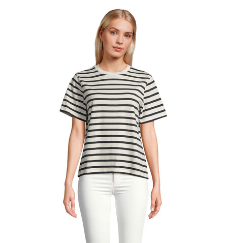 LEGEND DAMEN-T-SHIRT - Off White| Navy bedrucken, Art.-Nr. S04776-AZ-XL