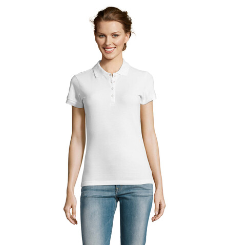 PEOPLE DAMEN POLO 210g - White bedrucken, Art.-Nr. S11310-WH-XXL