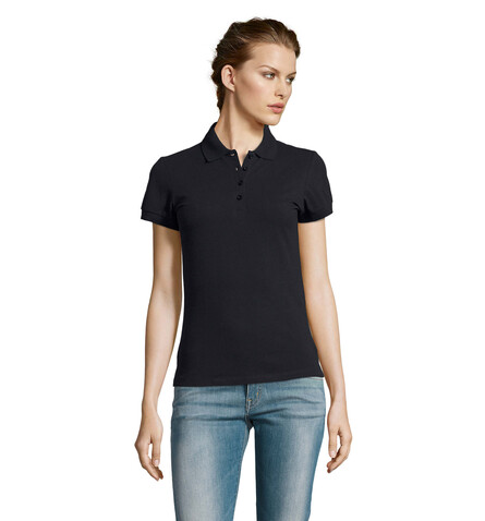 PEOPLE DAMEN POLO 210g - Navy bedrucken, Art.-Nr. S11310-NY-L