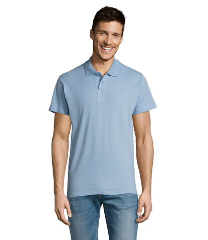 SUMMER II MEN Polo 170g - Sky Blue Pique bedrucken, Art.-Nr. S11342-SP-S