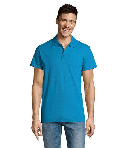 SUMMER II MEN Polo 170g - Aqua bedrucken, Art.-Nr. S11342-AQ-L