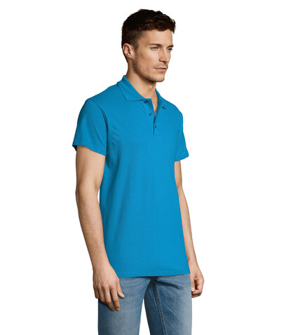 SUMMER II MEN Polo 170g - Aqua bedrucken, Art.-Nr. S11342-AQ-L