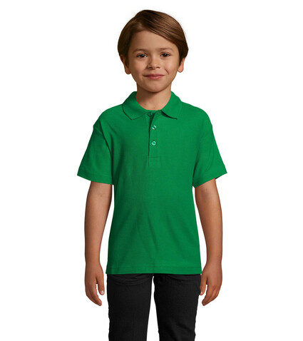 SUMMER II KIDS Polo 170g - Kelly Green bedrucken, Art.-Nr. S11344-KG-4XL