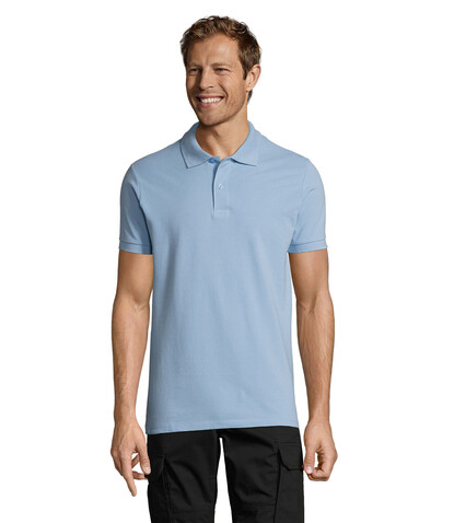 PERFECT MEN Polo 180g - Sky Blue Pique bedrucken, Art.-Nr. S11346-SP-S