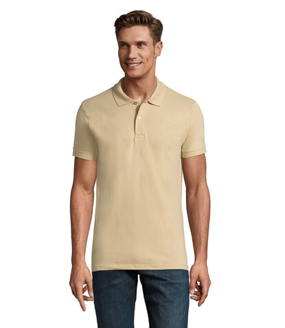 PERFECT MEN Polo 180g - Sand bedrucken, Art.-Nr. S11346-SA-S PERFECT MEN Polo 180g - Sand bedrucken, Art.-Nr. S11346-SA-S