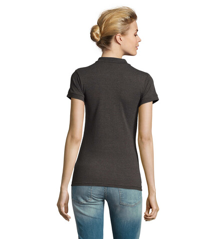 PERFECT DAMEN POLO 180g - Charcoal Melange bedrucken, Art.-Nr. S11347-CE-S