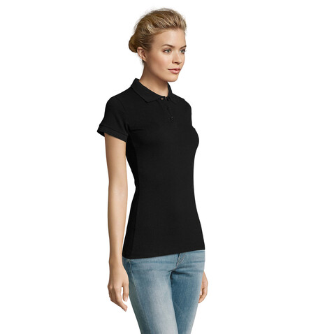 PERFECT DAMEN POLO 180g - Schwarz bedrucken, Art.-Nr. S11347-BK-3XL