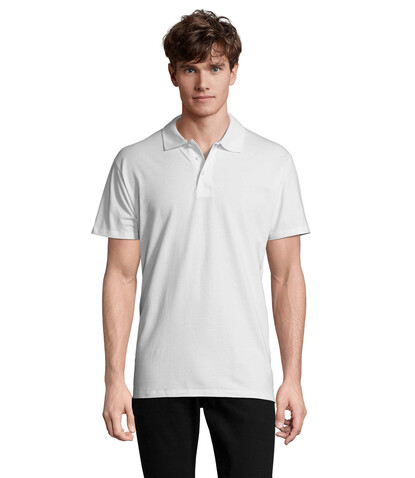 SPRING II MEN Polo 210g - White bedrucken, Art.-Nr. S11362-WH-XXL