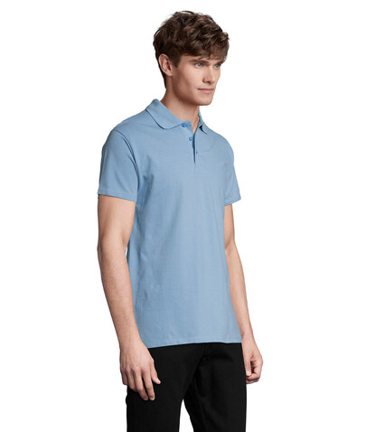 SPRING II MEN Polo 210g - Sky Blue Pique bedrucken, Art.-Nr. S11362-SP-XXL