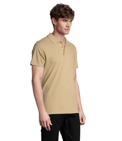 SPRING II MEN Polo 210g - Sand bedrucken, Art.-Nr. S11362-SA-M