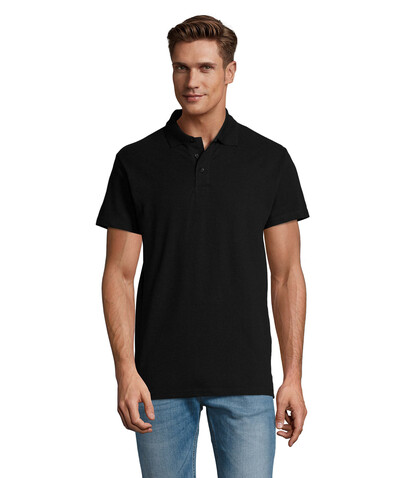 SPRING II MEN Polo 210g - Schwarz bedrucken, Art.-Nr. S11362-BK-M