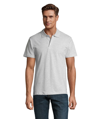 SPRING II MEN Polo 210g - Ash bedrucken, Art.-Nr. S11362-AS-XXL