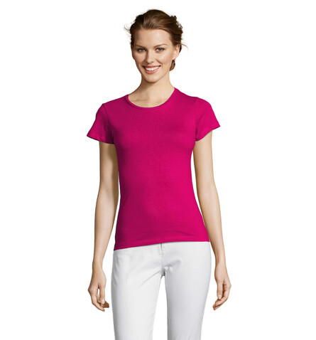 MISS DAMENT-SHIRT 150g - Fuchsia bedrucken, Art.-Nr. S11386-FU-XXL
