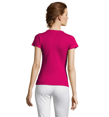 MISS DAMENT-SHIRT 150g - Fuchsia bedrucken, Art.-Nr. S11386-FU-XXL