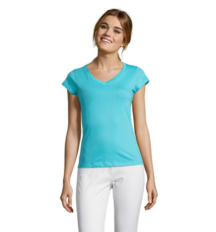 MOON DAMENT-SHIRT 150g - Atoll-Blau bedrucken, Art.-Nr. S11388-AL-M MOON DAMENT-SHIRT 150g - Atoll-Blau bedrucken, Art.-Nr. S11388-AL-M