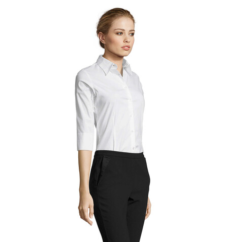 EFFECT STRETCH WOMEN SHIRT - White bedrucken, Art.-Nr. S17010-WH-XL