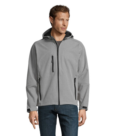 REPLAY Herren Jacke 340g - Graue Melange bedrucken, Art.-Nr. S46602-GM-XL