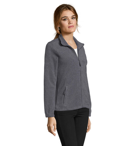 NORTH DAMEN FL JACKE  300g - Graue Melange bedrucken, Art.-Nr. S54500-GM-XL