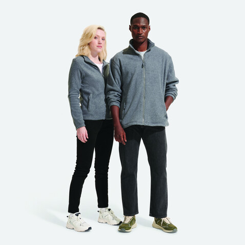 NORTH DAMEN FL JACKE  300g - Graue Melange bedrucken, Art.-Nr. S54500-GM-XL