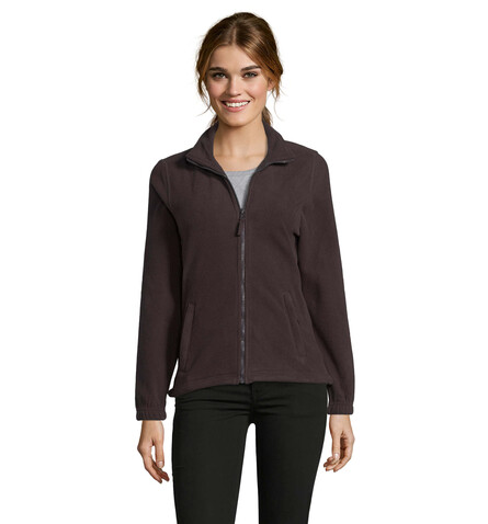 NORTH DAMEN FL JACKE  300g - Dark Chocolate bedrucken, Art.-Nr. S54500-DC-L