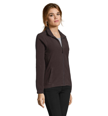 NORTH DAMEN FL JACKE  300g - Dark Chocolate bedrucken, Art.-Nr. S54500-DC-L