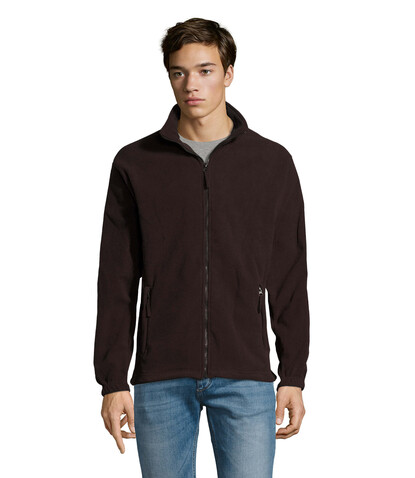 NORTH MEN Fleece-Jacke - Dark Chocolate bedrucken, Art.-Nr. S55000-DC-XL
