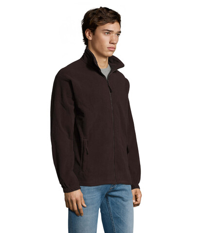 NORTH MEN Fleece-Jacke - Dark Chocolate bedrucken, Art.-Nr. S55000-DC-XL