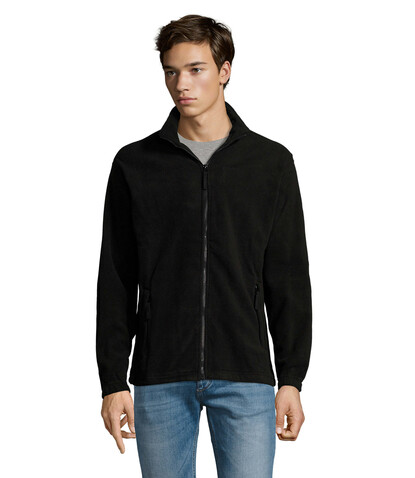 NORTH MEN Fleece-Jacke - Schwarz bedrucken, Art.-Nr. S55000-BK-M