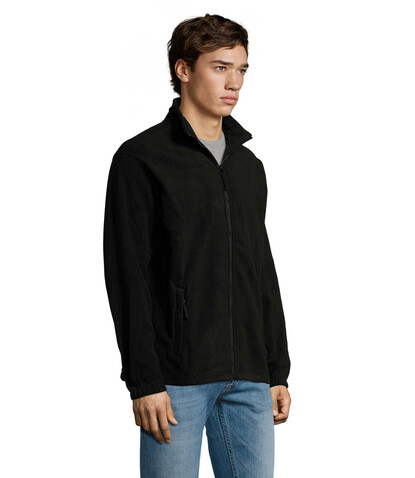 NORTH MEN Fleece-Jacke - Schwarz bedrucken, Art.-Nr. S55000-BK-M