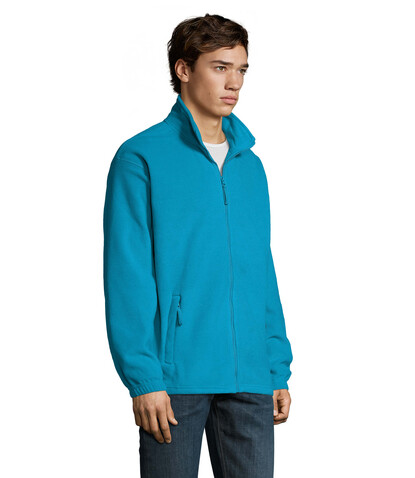 NORTH MEN Fleece-Jacke - Aqua bedrucken, Art.-Nr. S55000-AQ-5XL NORTH MEN Fleece-Jacke - Aqua bedrucken, Art.-Nr. S55000-AQ-5XL