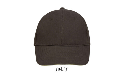 BUFFALO SIX PANEL CAP - Chocolate/Beige bedrucken, Art.-Nr. S88100-IP-M