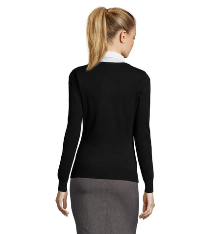 GALAXY WOMEN V-NECK SWEATER - Schwarz bedrucken, Art.-Nr. S90010-BK-XL GALAXY WOMEN V-NECK SWEATER - Schwarz bedrucken, Art.-Nr. S90010-BK-XL