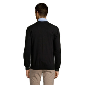 GOLDEN MEN V-NECK CARDIGAN - Schwarz bedrucken, Art.-Nr. S90011-BK-3XL
