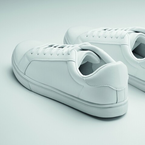 Sneakers aus PU Gr. 42 - Weiß bedrucken, Art.-Nr. MO2042-06 Sneakers aus PU Gr. 42 - Weiß bedrucken, Art.-Nr. MO2042-06