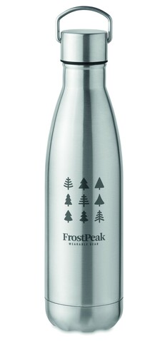 Doppelwandige Flasche 500 ml - Mattsilber bedrucken, Art.-Nr. MO2108-16