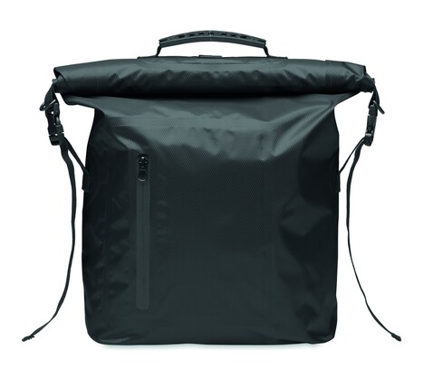 Rolltop-Tasche RPET - Schwarz bedrucken, Art.-Nr. MO2181-03 Rolltop-Tasche RPET - Schwarz bedrucken, Art.-Nr. MO2181-03