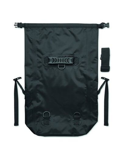 Rolltop-Tasche RPET - Schwarz bedrucken, Art.-Nr. MO2181-03 Rolltop-Tasche RPET - Schwarz bedrucken, Art.-Nr. MO2181-03