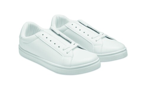 Sneakers aus PU 46 - Weiß bedrucken, Art.-Nr. MO2246-06